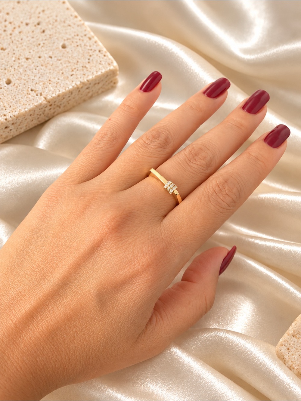 Gold Stackable Diamond Accent Ring